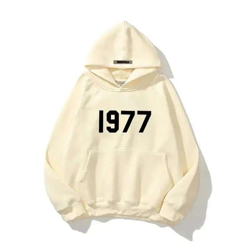 Men's and women's casual hoodies fashionable street boys gold medal luxury prints loose fashion trend 1977 Trendy Hoodie