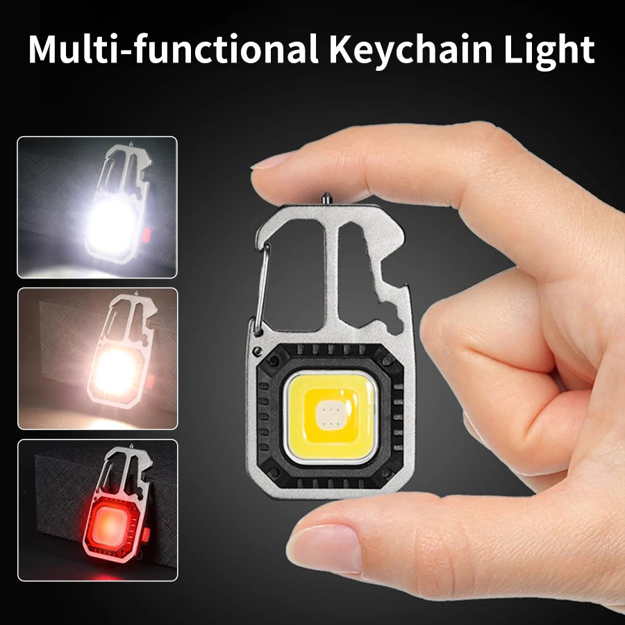 

Перезаряжаемый мини-фонарик, многофункциональный брелок с отверткой, портативная уличная лампа для кемпинга, рабочий свет COB, 7 режимов