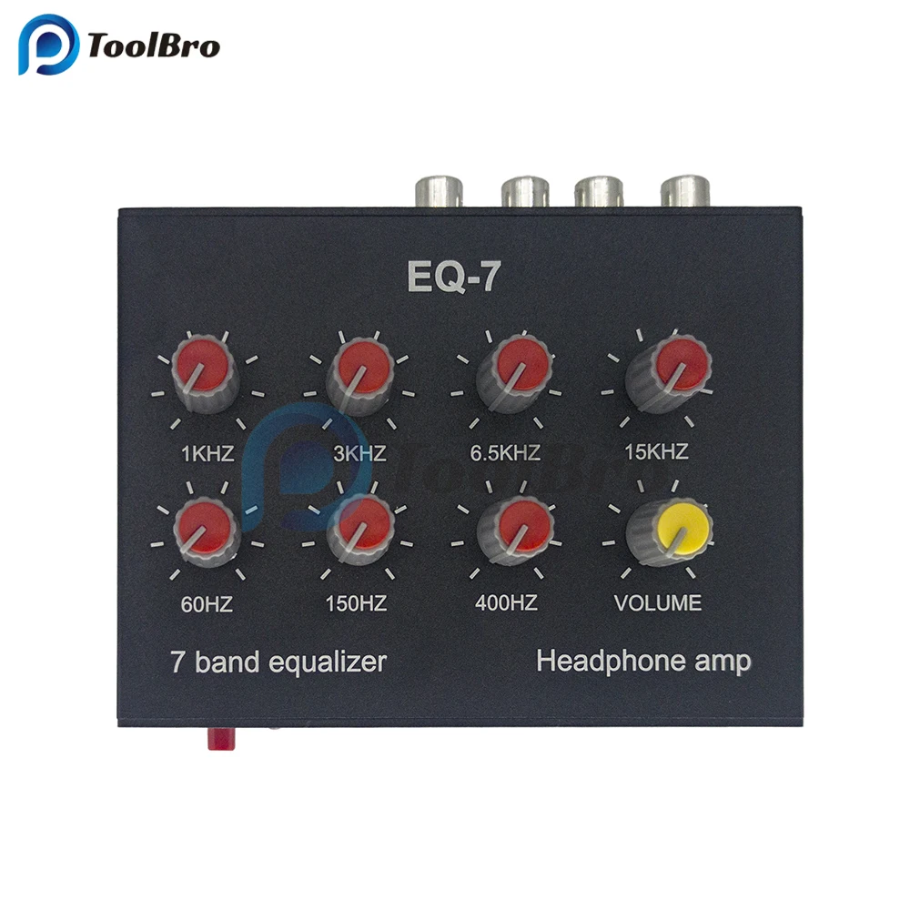 Imagem -02 - Audio Eq7 Audio Signal Preamplifier Band Equalizer Ajustar High School Bass Sound Phone Computer Headphone Amplifier
