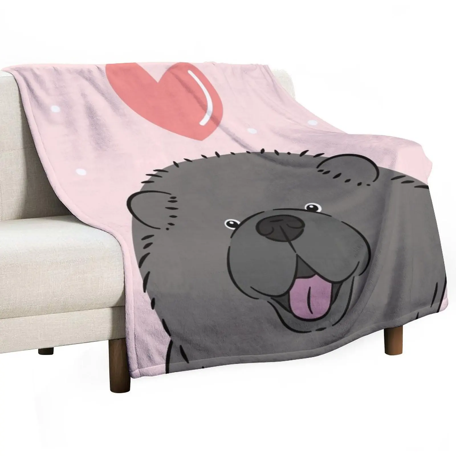 

Love Black Chow Chow Throw Blanket Blankets For Bed for babies Summer Blankets Plaid Soft Beds Bed linens Custom Blankets