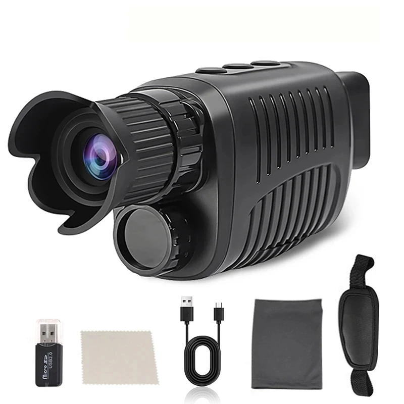 100% Darkness 300m Monocular Night Vision Device 1080P HD Infrared 5x Digital Zoom Hunting Telescope Outdoor Day Night Dual Use