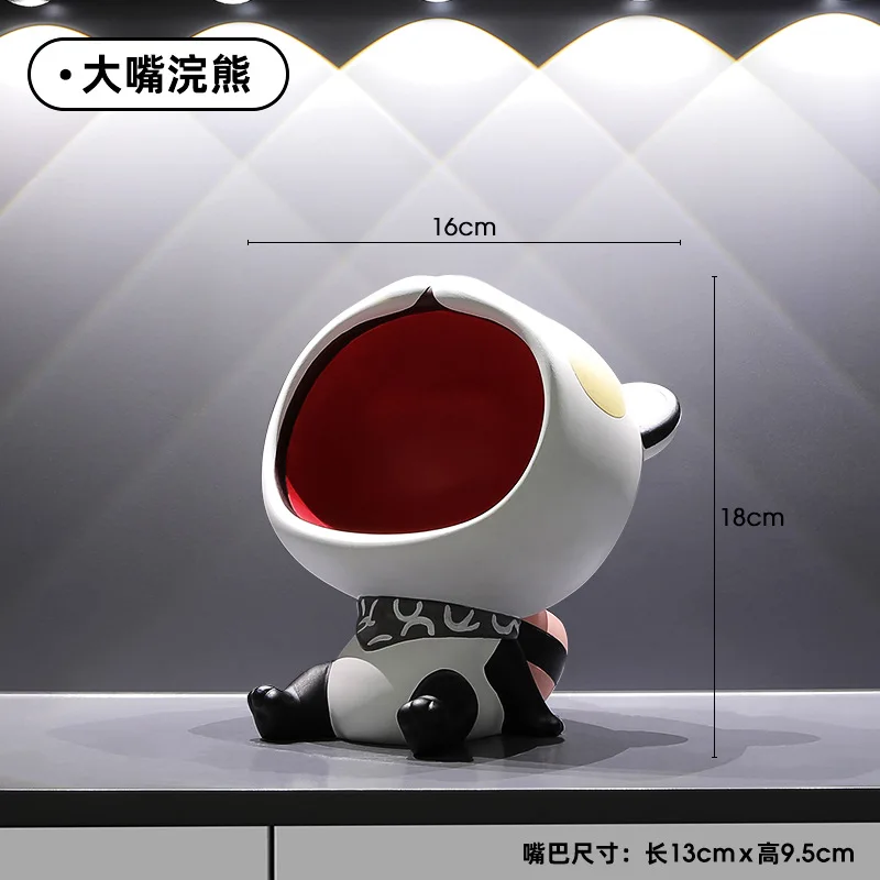 Cute Lucky Cat Resin Statue Decoration Big Mouths Cat Creative Laughing Cat Key Storage Box For Entrance Hall Desktop Ornaments view 6