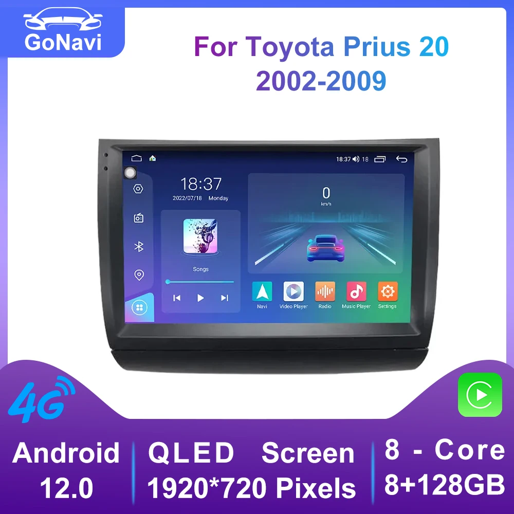

Android 12,0 Автомобильный мультимедийный DVD-плеер для Toyota Prius 20 2003 - 2009 автомобильное стерео радио многофункциональная GPS-навигация 9 дюймов