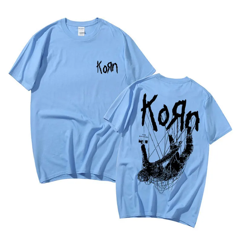 Awesome Singer Rock Band Korn Graphic T-shirt Harajuku Streetwear Men\'s Novelty Cotton T-shirt Men Short Sleeve Man Casual Tees