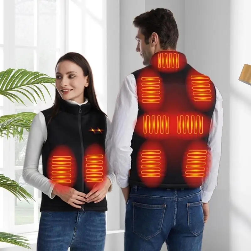 USB Heating Vest Nine-zone Intelligent Electric Heating Three-speed Constant Temperature Body Warmer Jacket For Camping Hiking