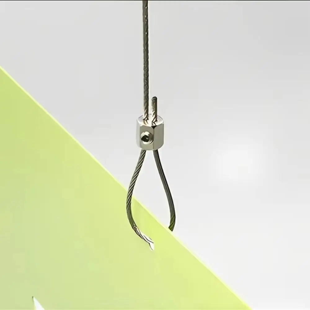 10pcs Stainless Steel Steel Wire Rope Clamp Adjustable Screws Polished Surface Double Hole Clamp Compact Lightweight Rust-Proof