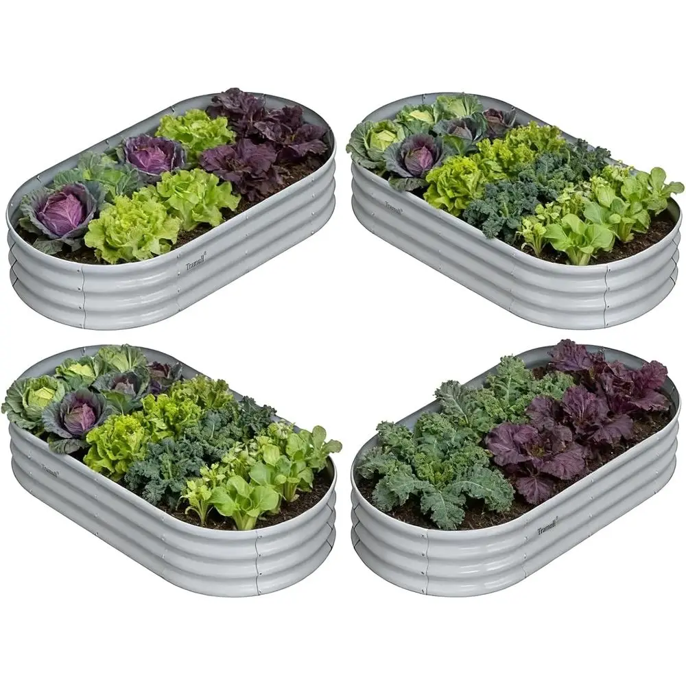

6x3x1ft Galvanized Oval Raised Garden Bed Kit, Easy Assembly, Ideal for Beginners & Seniors, Suitable for Outdoor Plants and Veg