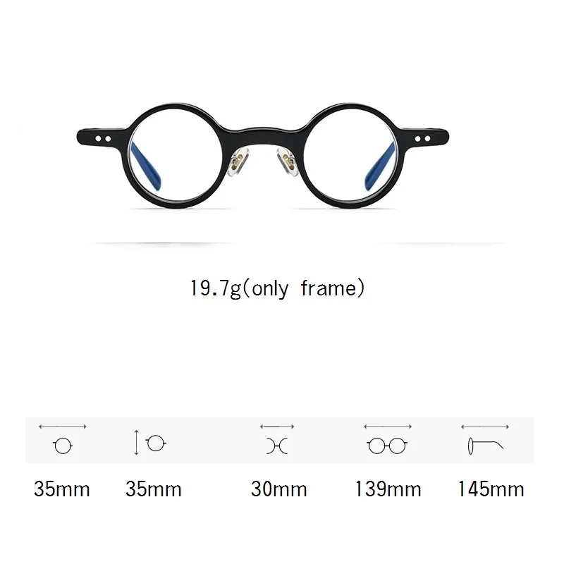 Cubojue Small Round Men Reading Glasses Women 35mm Circle Eyeglasses Frame Male Spectacles for Prescription Presbyopia Acetate