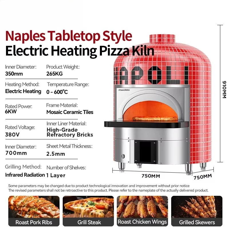 Hot Sale Pizza Oven-Italian Wood/Gas/Electric Napoli Kiln High Productivity Adjustable Thermostat Flour-Based Baking Customized