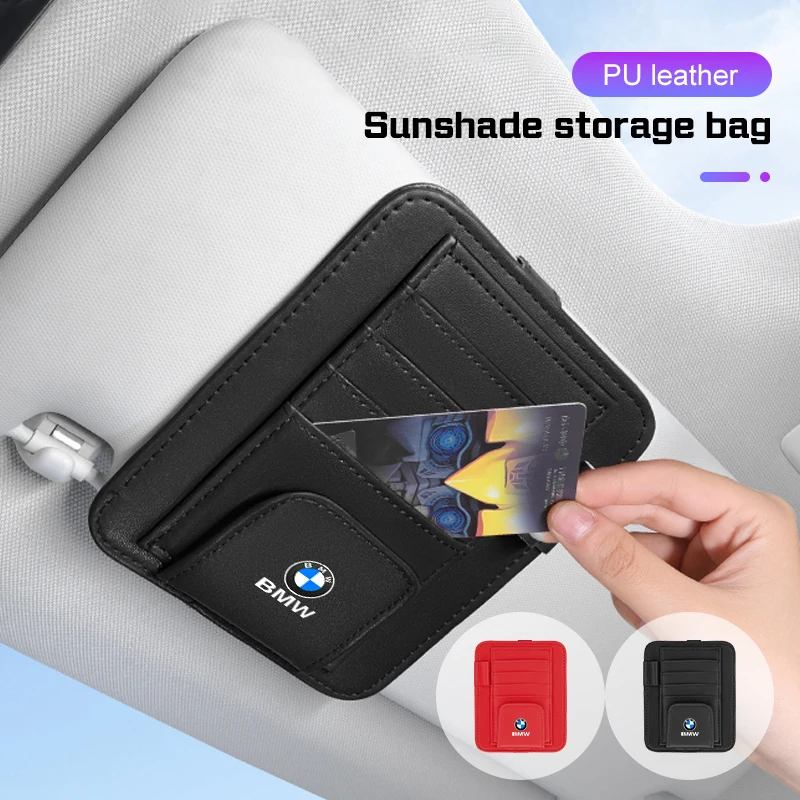 Car Visor Organizer Storage Multi-Pockets Glasses Clip For BMW 1 3 5 7 Series F40 F48 E70 E90 G20 G30 i7 i8 X1 X2 X3 X5 X4 X6 X7