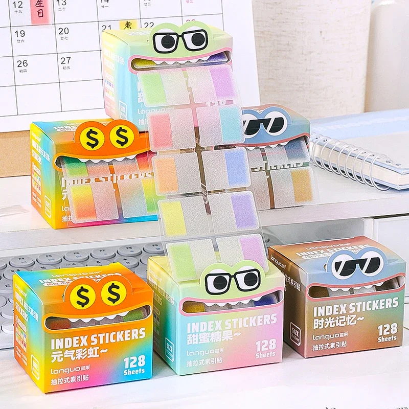 علامات تبويب مؤشر حلزوني بلون الدوبامين علامات مرجعية لؤلؤية وملاحظات لاصقة كاملة اللصق لدراسة دفاتر الملاحظات والمذكرات