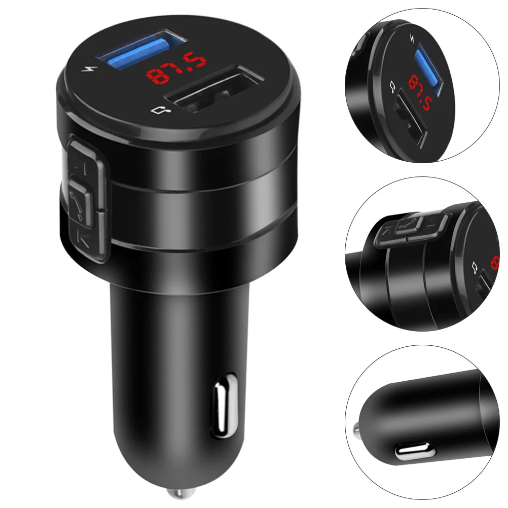 

Car Wireless Transmitter with Dual USB Ports Hands-Free Calling Support Long-Distance Audio Streaming for Mp3 Player Radio