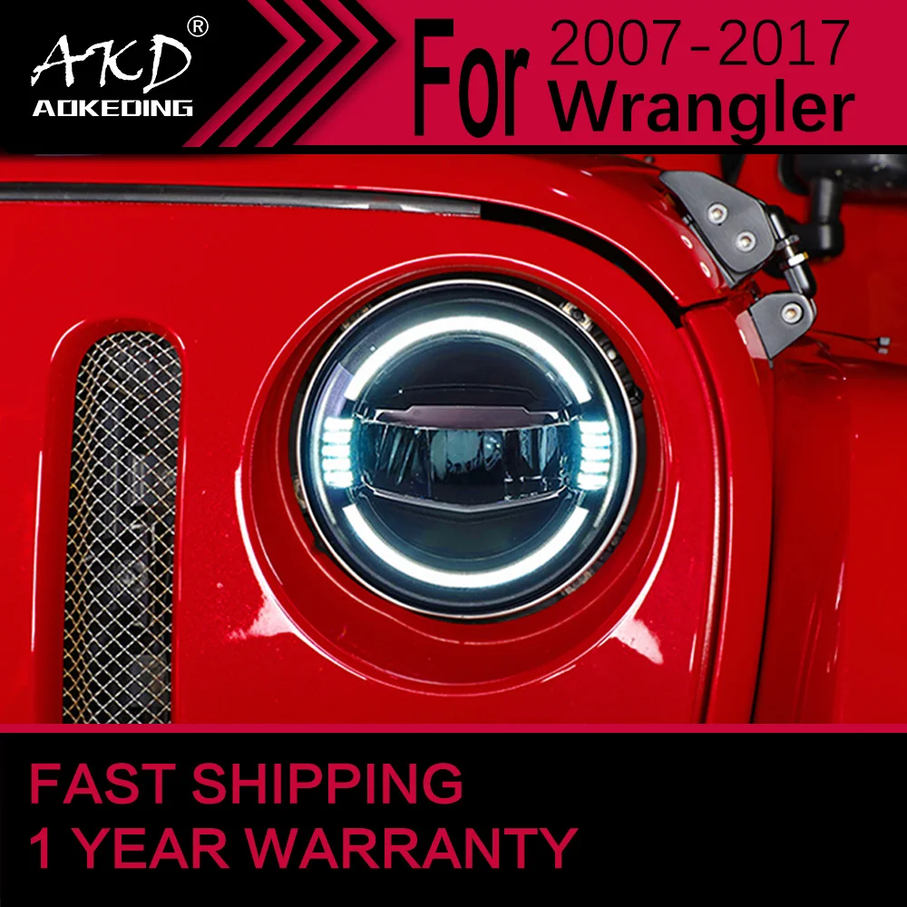 Car Lights for Jeep Wrangler LED Headlight 2007-2017 Wrangler Head Lamp Drl Projector Lens Automotive Accessories