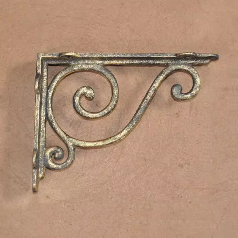 Vintage European-Style Gold Cast Iron Brackets – Set of 6 Unique Designs