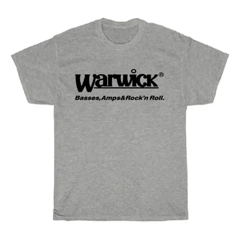 Camiseta gris para hombre Warwick Bass Guitar, talla S a 5XL