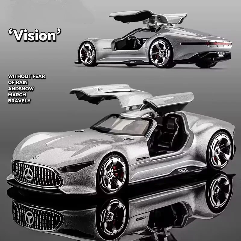 1:32 Mercedes-Benzs Vision GT Alloy Sports Car Model Diecast Metal Racing Car Vehicles Model Sound Light Simulation Kid Toy Gift