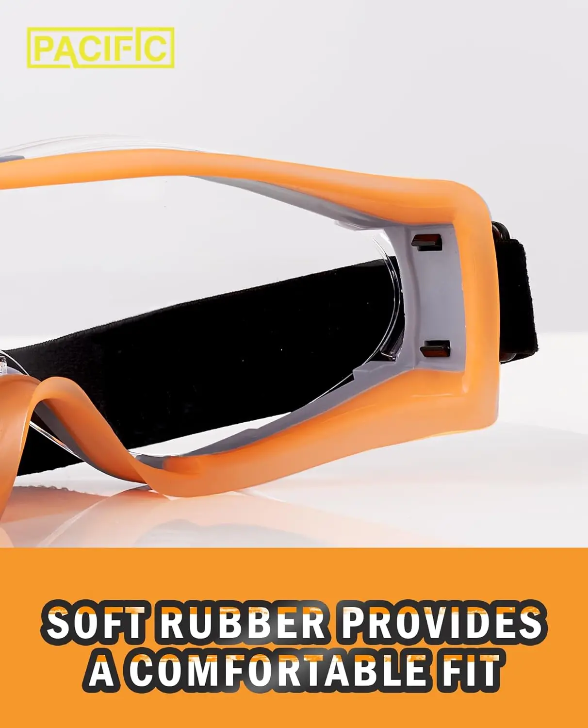 Safety Goggles Over Glasses for Men and Women, Anti Fog Scratch Resistant, Eye Protection, Adjustable Elastic Headband