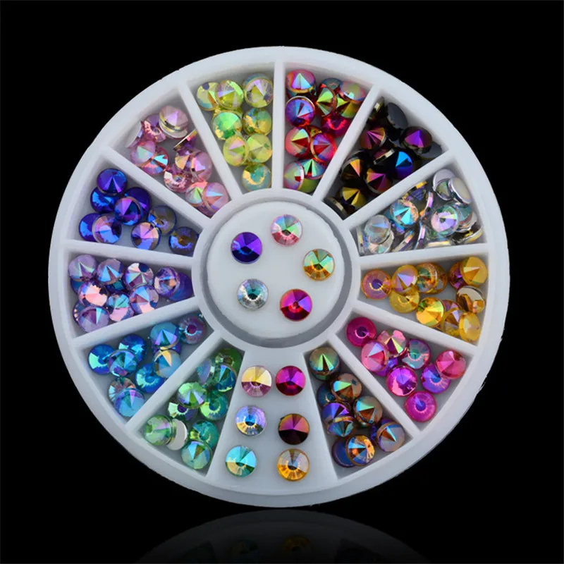 DIY 2mm 3mm Mix Color Pearls Nail Glitter Nail Rhinestones Wheel Nail Art Decorations Makeup Tools