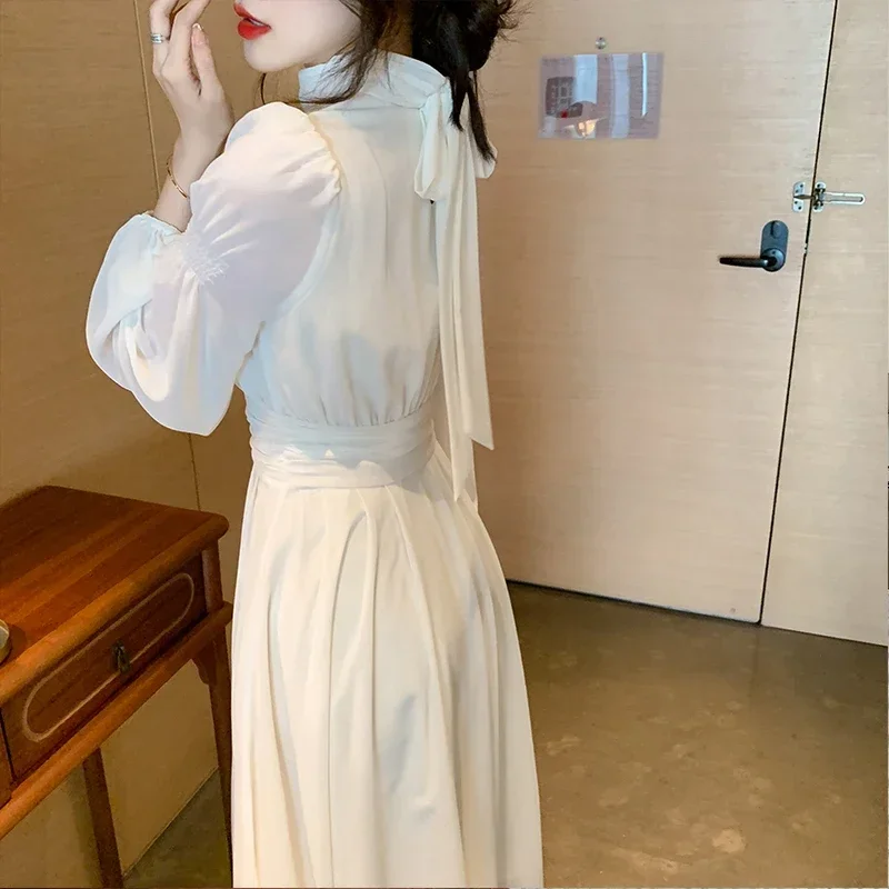 sachin and babi light blue dress Elegant Chiffon Long Dress Woman White Ruffles... From Luo03, $42.75