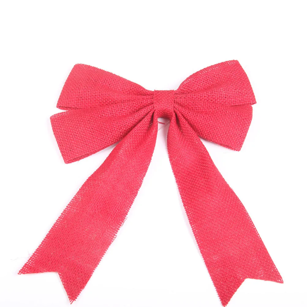

2Pcs Jute Bowknot Burlap Bow Hessian Christmas Tree Decorations Home Club Coffee House Restaurant Lightweight Durable
