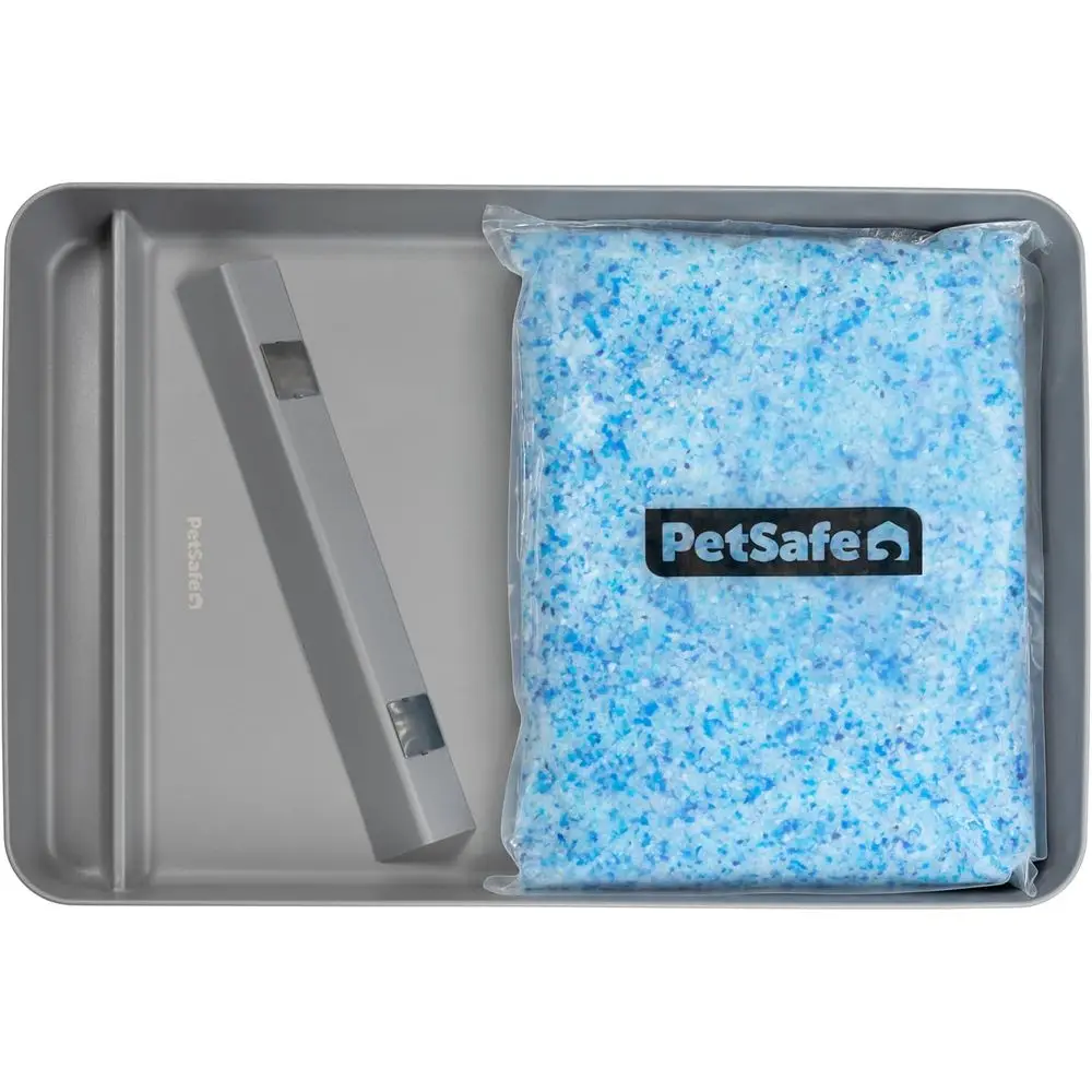 

Многоразовый лоток для кошек из нержавеющей стали с магнитным экраном и 2 кг высококачественного кристаллического наполнителя