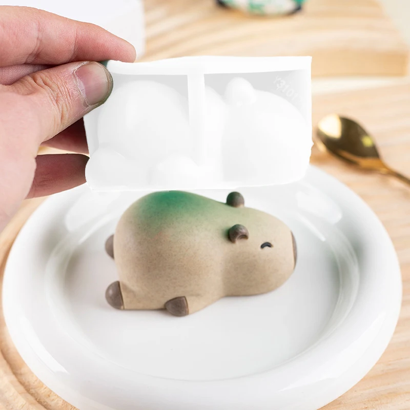 Bonito capivara pudim molde mousse molde de silicone creme molde bolo dos desenhos animados capivara decoração do bolo cozimento ferramenta de padaria