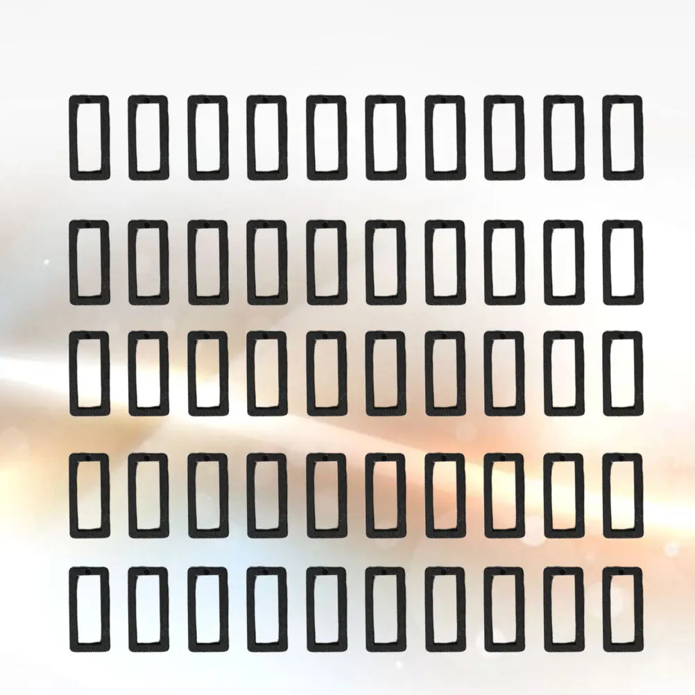 

50pcs Wooden Earring Pendants Pre-Drilled Hollow Geometric Diy Jewelry Making Charms Craft Supplies Accessories Black