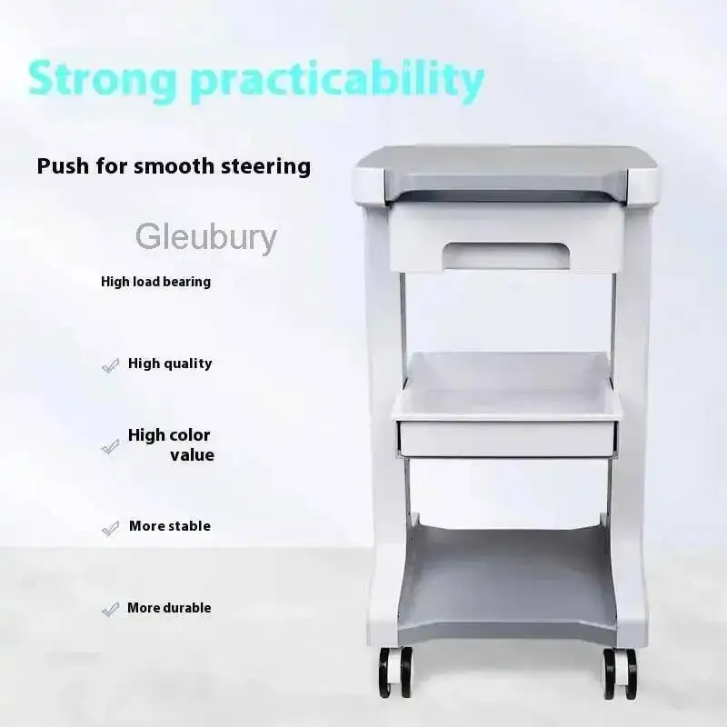 Foldable Salon Cart Drawers Beauty Salons Space-saving Anti-bumping Design Load-bearing Universal Wheels Beauty Salon Trolley image 4