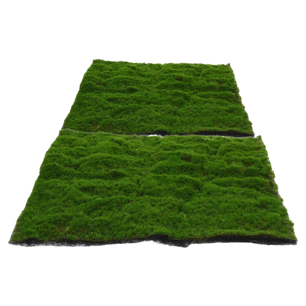 

2Pcs Artificial Moss Lawn Mat Realistic Fake Turf Pads for Patio Garden Wedding Decoration Low Maintenance Green Turf