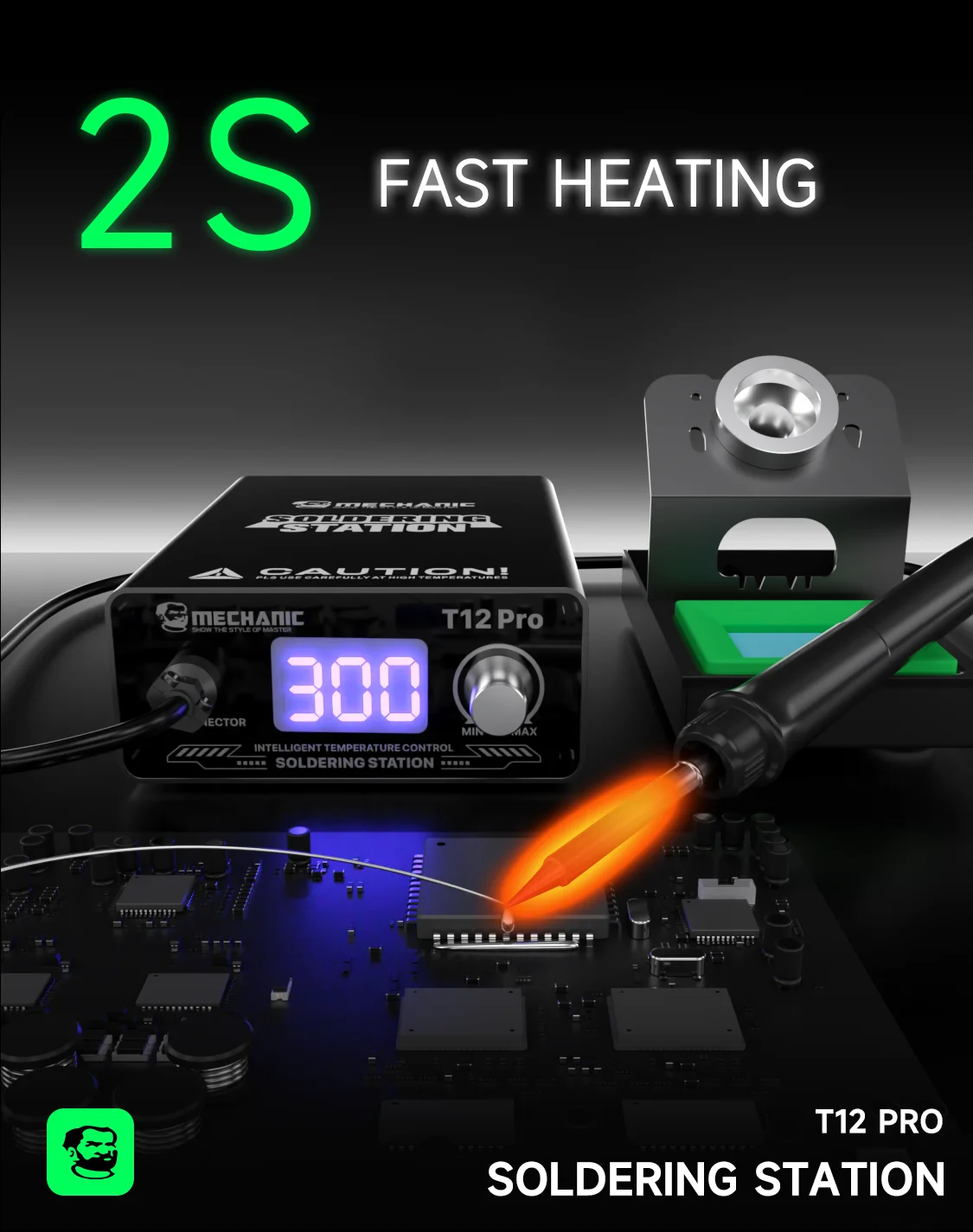 MECHANIC T12 PRO 75W Stasiun Penyolderan Kontrol Suhu Portabel dengan Transformator Tembaga Murni untuk Alat Perbaikan PCB Ponsel