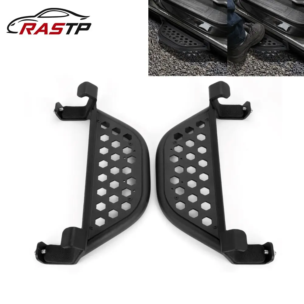 1 Pair Car Side Steps Non-Slip Auto Front Rear Door Steps Black for 21-25 Ford Bronco w/rockrails 2 Door TBS012