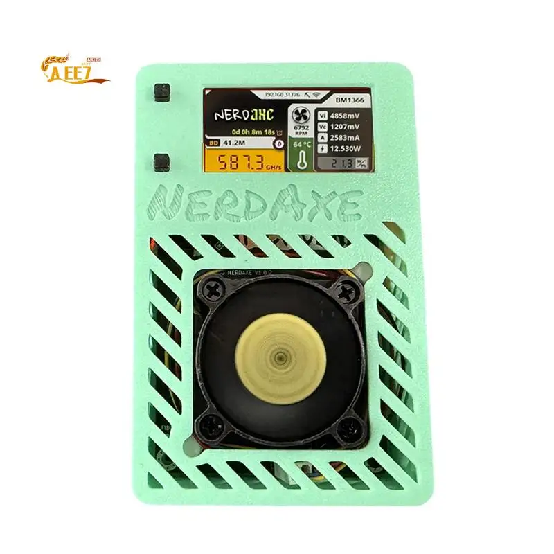 

AEE7-Nerdaxe Miner Nerdminer S19XP BM1366 500Gh/S ASIC Bitaxe Bitcoin Micro-Miner Lottery Mining Miner With Display BR PLUG