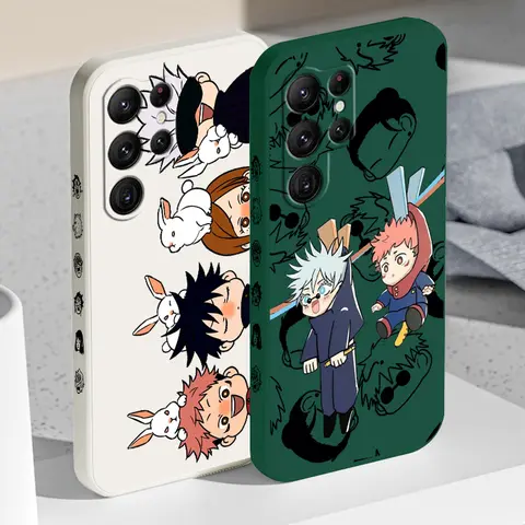 Jujutsu Kaisen Art Anime Cool Per Samsung Galaxy S25 S24 S23 S22 S21 S20 Ultra Plus FE 5G Liquido Corda Sinistra Cassa Del Telefono