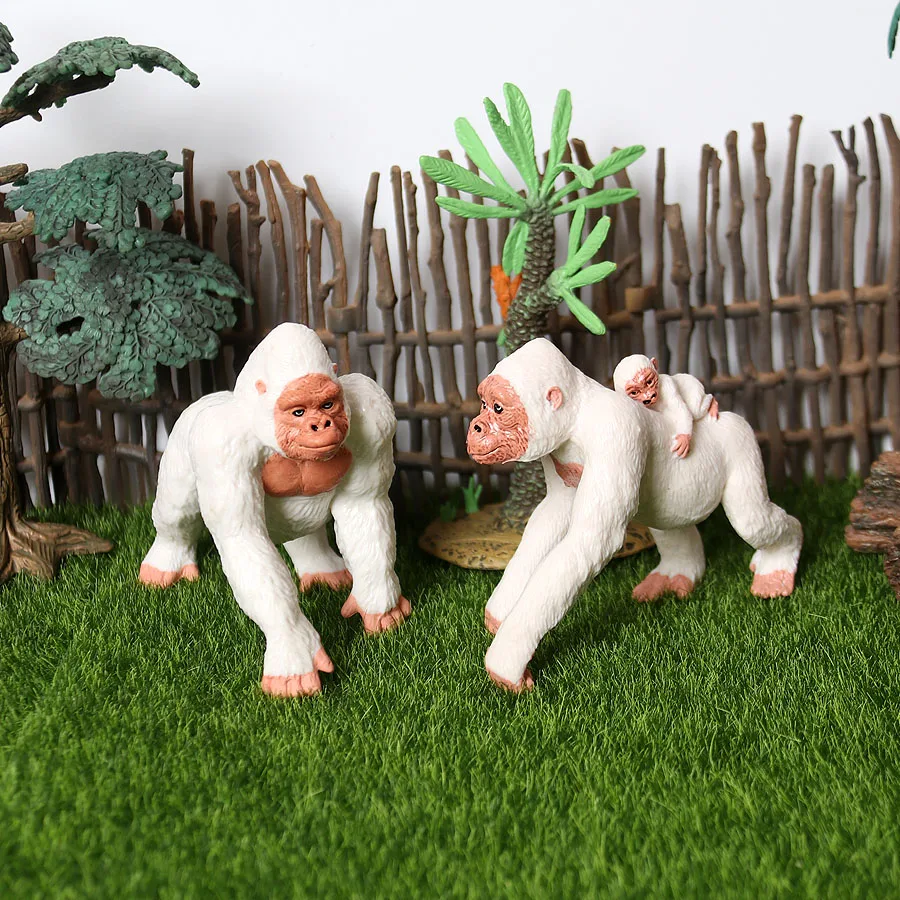 Realistic Jungle Primate Animals Chimpanzee Mandrill Gibbons Indri Lemur Golden Monkey Model Action Figure Educational Toys