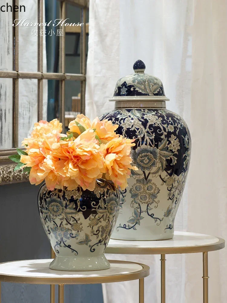 y9.3-Underglaze Hand-painted Blue and White Porcelain Ceramic Vase General Bottle Crack Mix and Match Decoration