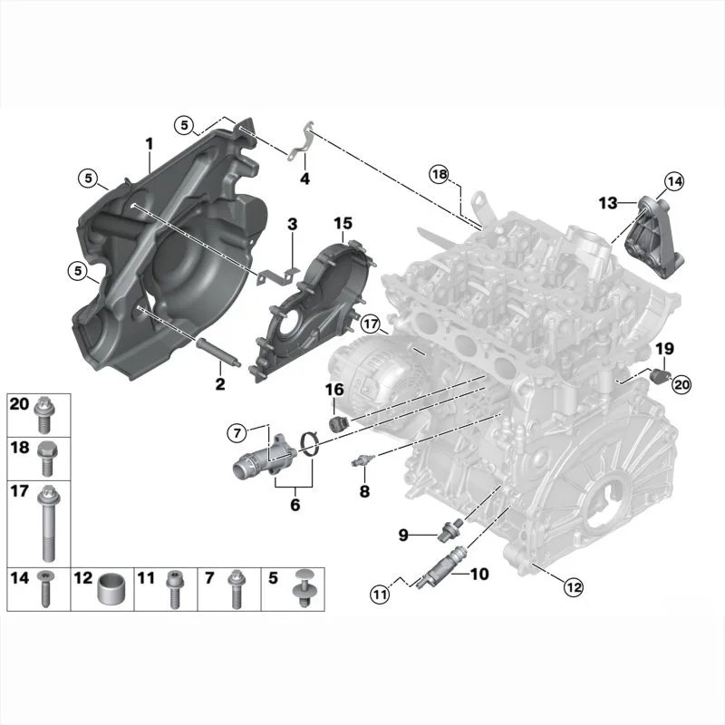 Auto Parts, Engine, Aluminum Timing Cover 11144751132
