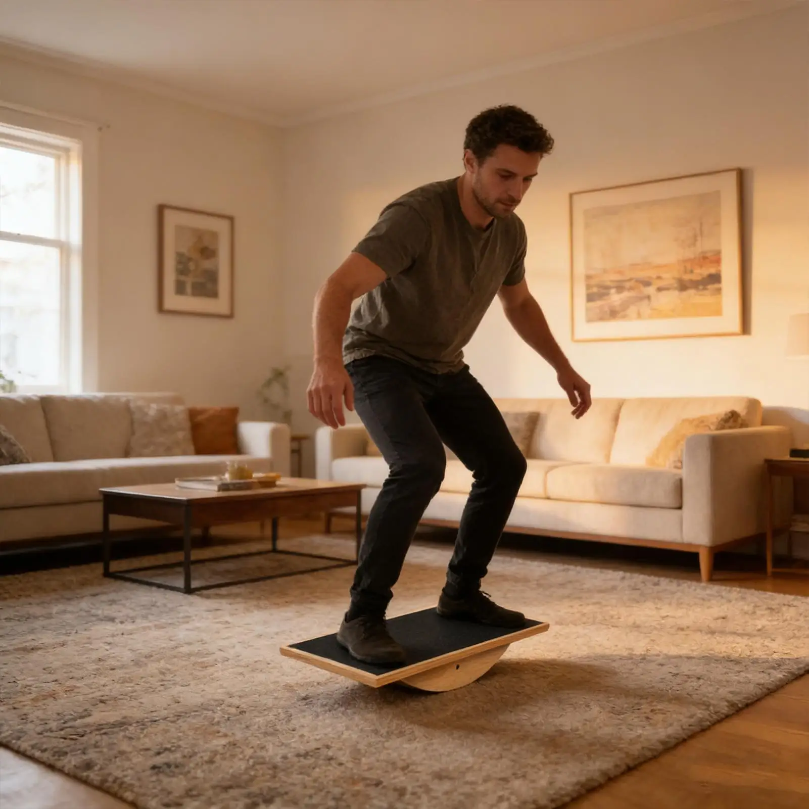 

Доска-балансир Wobble Board, нескользящая, усиленная, деревянная, для тренировки равновесия, для дома, спортзала, офиса, для мужчин, женщин, взрослых.