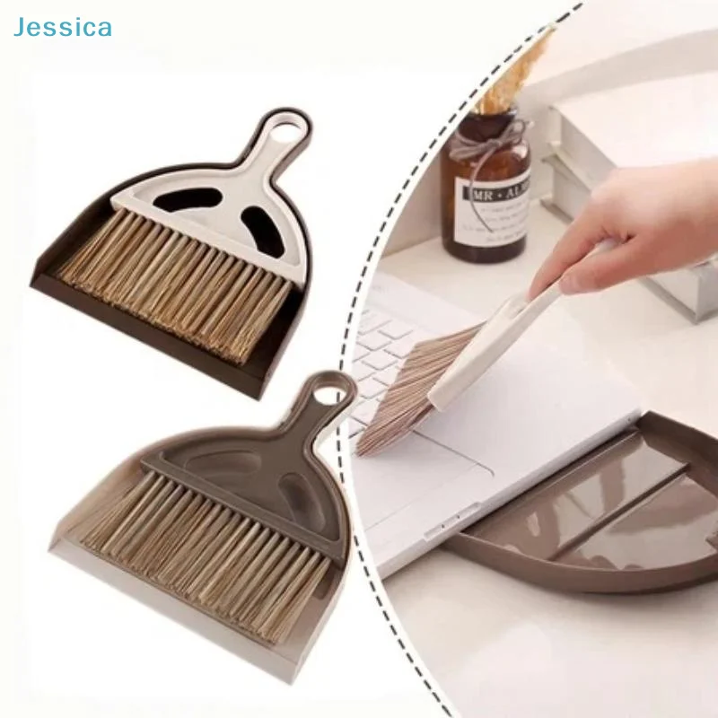 〔S〕Portable Desktop Hand Brush Mini Durable Plastic And Dustpan Set For Keyboard Car Vent Desktop Cleaning Set