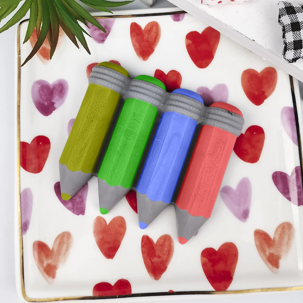PRZY Pencil Mold Soap Molds Handmade Mould Silicone Colored Pencils Molds Fondant Soap Clay Resin Candle Mould