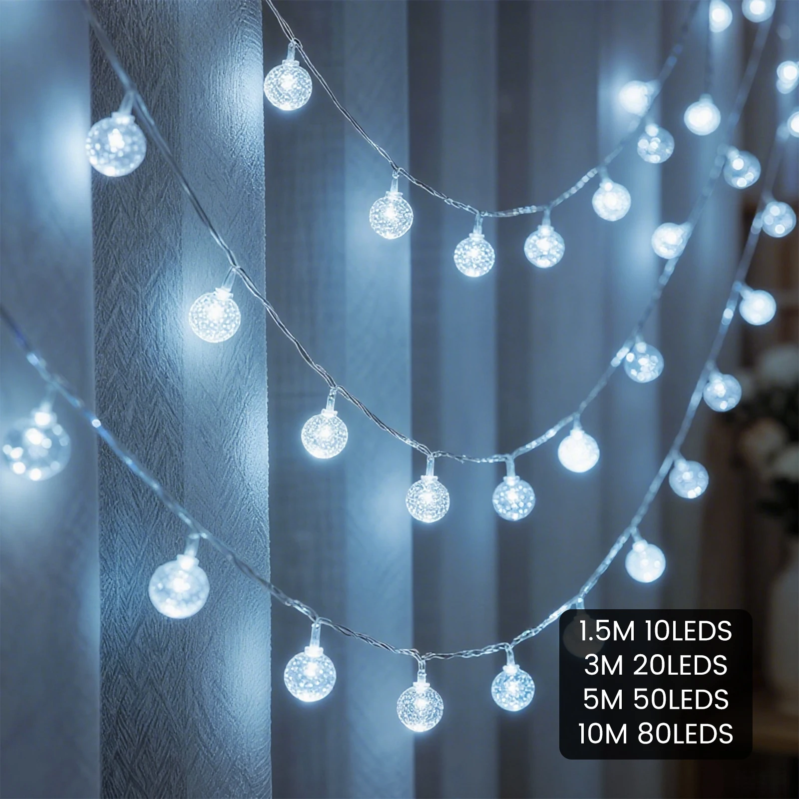 كرة صغيرة الجنية أضواء غلوب سلسلة أضواء USB/بطارية تعمل في الهواء الطلق LED جارلاند للمنزل حديقة الزفاف زينة عيد الميلاد