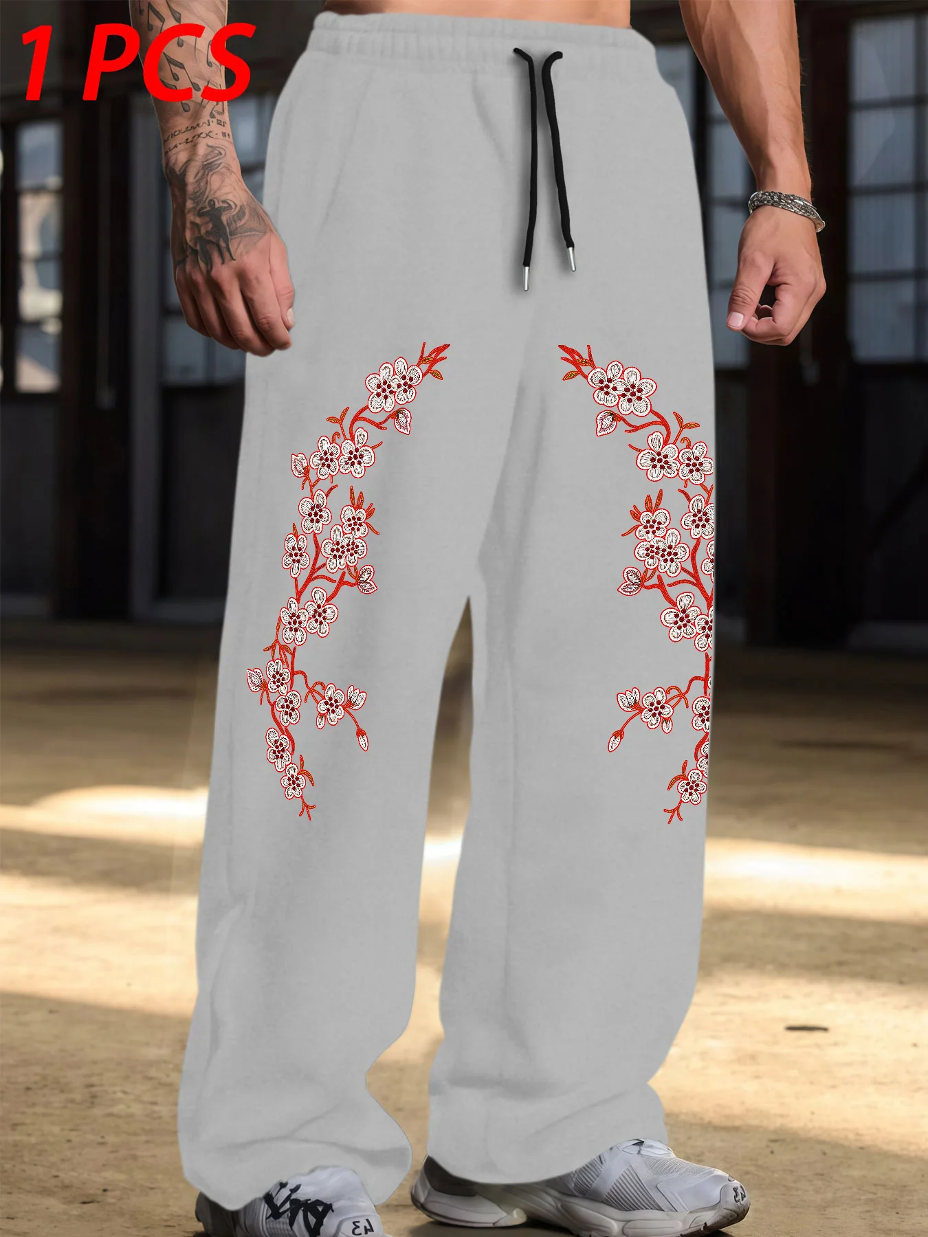 

Модные спортивные брюки с цветочным принтом и завязками, повседневные и стильные, универсальные брюки для ежедневной носки.