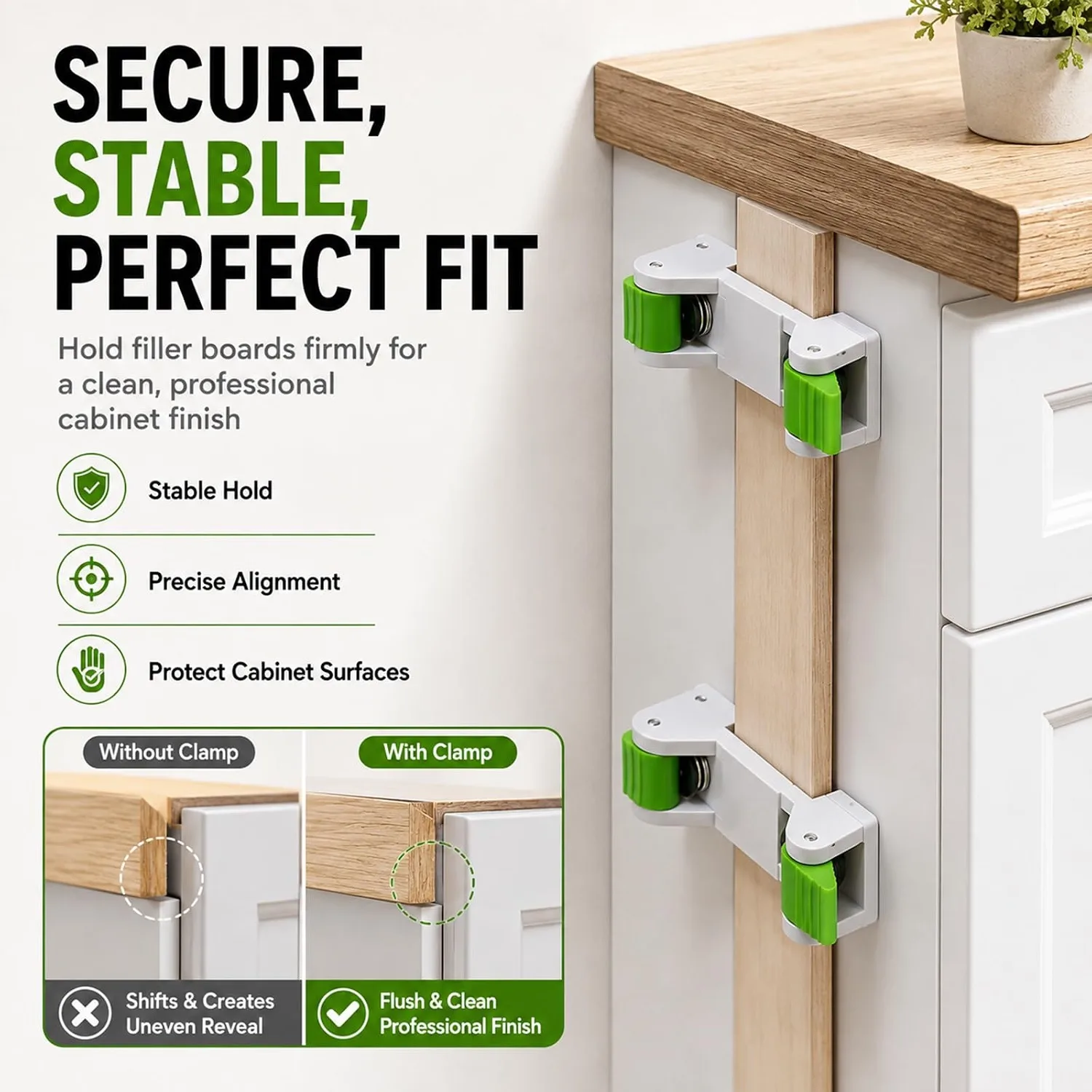 Woodworking Filler Board Installation Clamp Cabinet Scribing Jig Adjustable Panel Marking Tool Positioning Guide Kitchen Closet