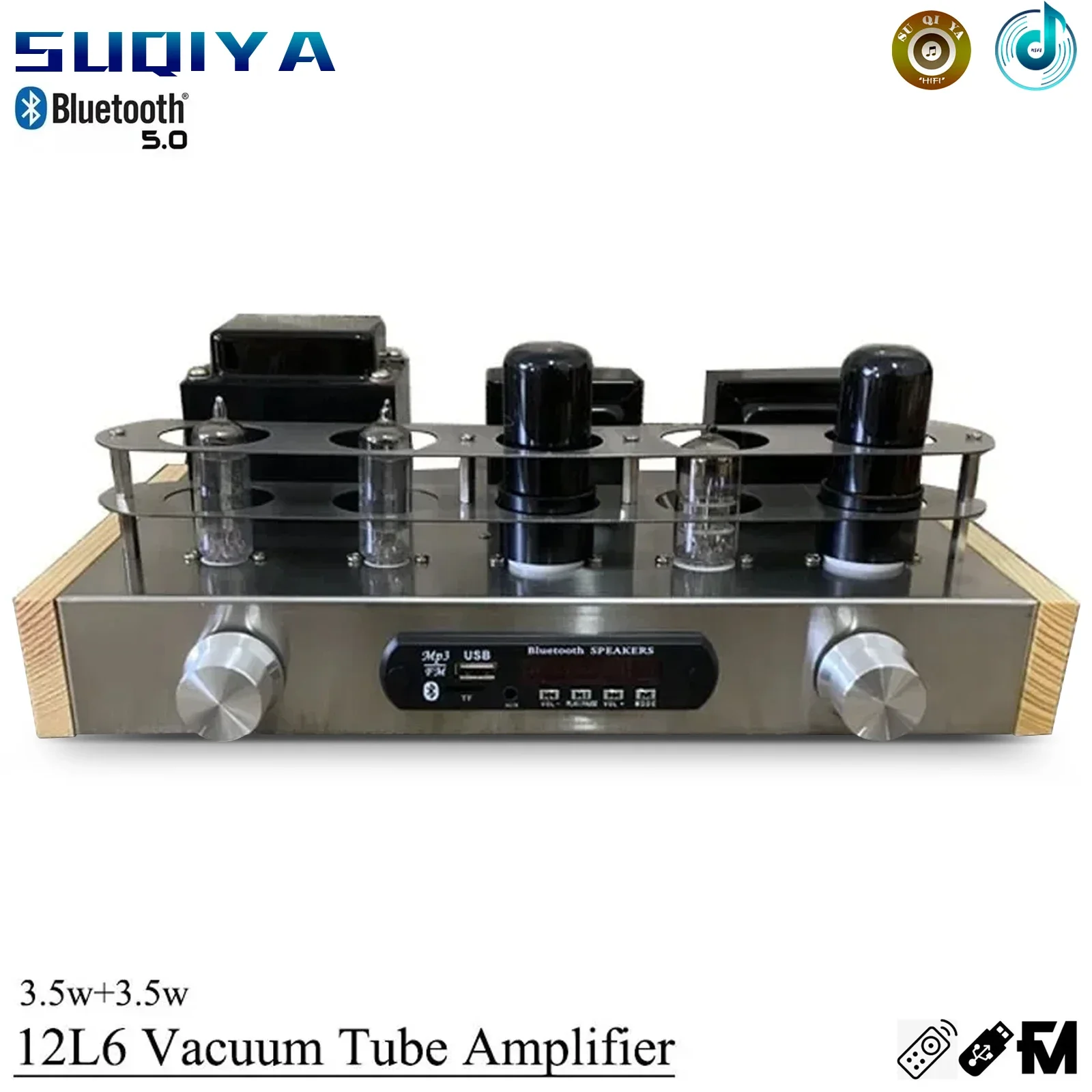 

6Z4 Rectifier 6N2 Push 6P6P 12L6 Vacuum Tube Single Ended Class A 3.5W+3.5W Stereo Bluetooth 5.0 Usb Player Home Audio Amplifier