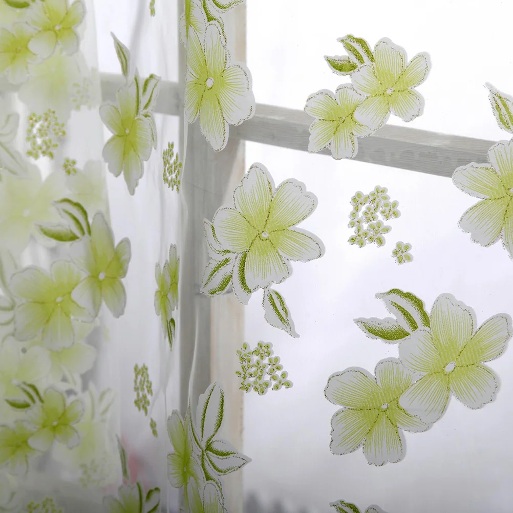 ستائر خضراء فاتحة 1X2M شفافة نافذة الشاش لغرفة النوم غرفة المعيشة مكتب دراسة الستائر صافي المنسوجات المنزلية #3