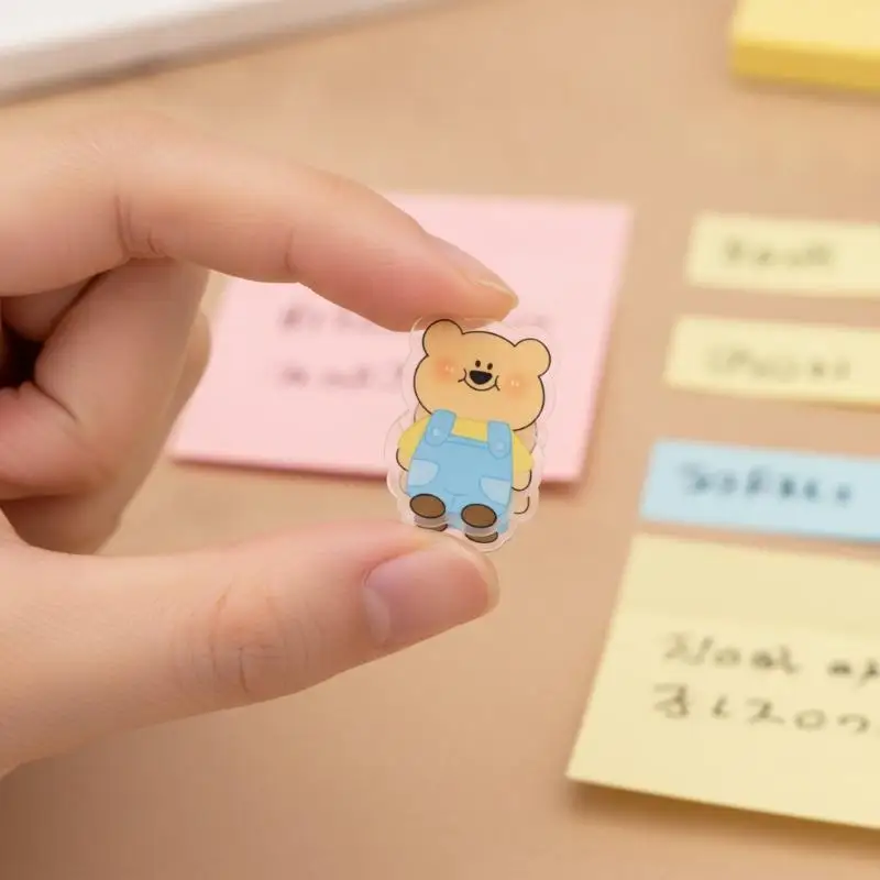 6Pcs Cartoon Bear Clips Portable Cute Animal Decorative Clips Multifunctional Snack Sealing Bookmark Clips for Travel Home