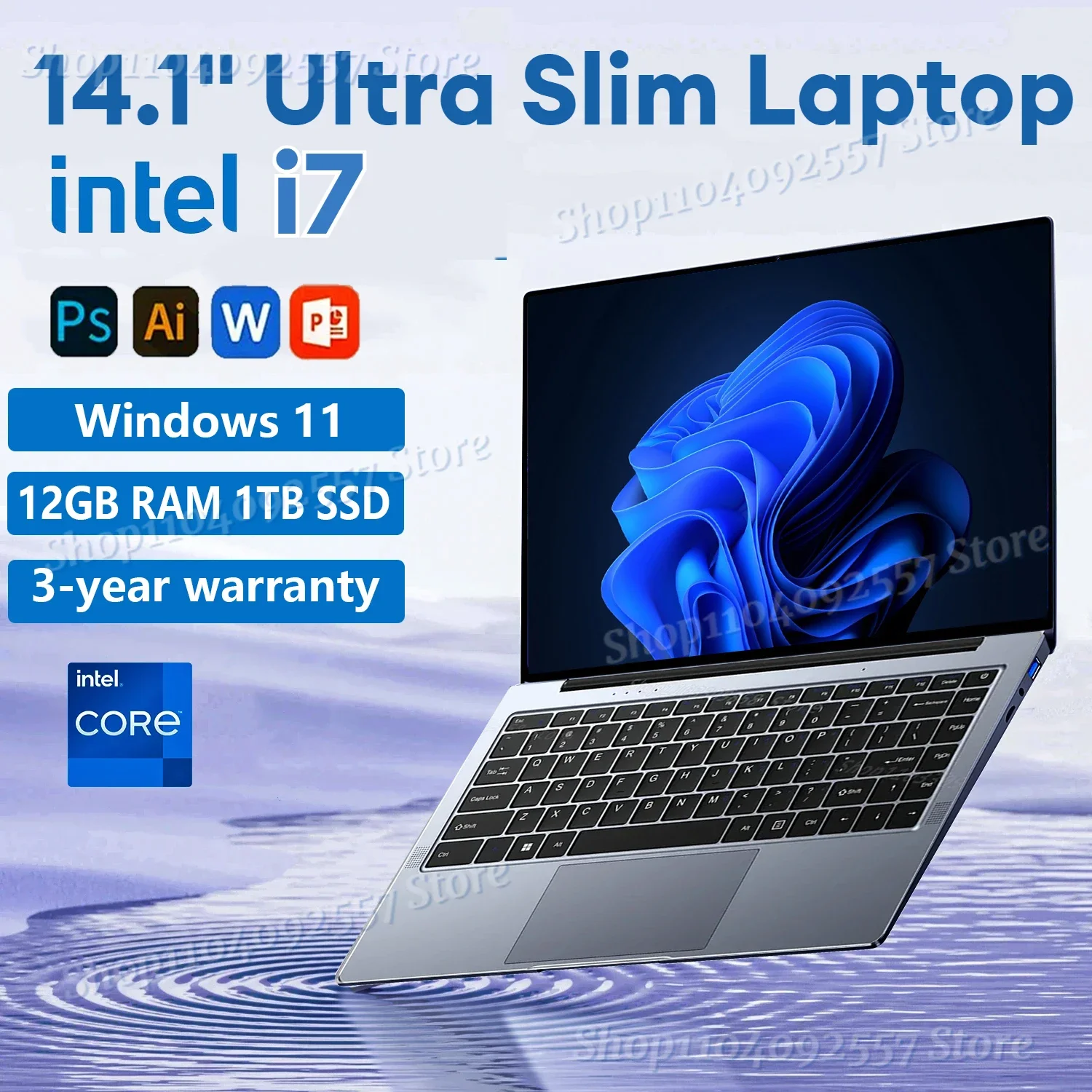 Nieuwe 14.1 "Ultra Slanke Laptop I7 Computer Windows 11 Pro 16Gb 2Tb Notebook 1920*1080 Intel Core I7 7500u Kantoor Studie Pc Computer