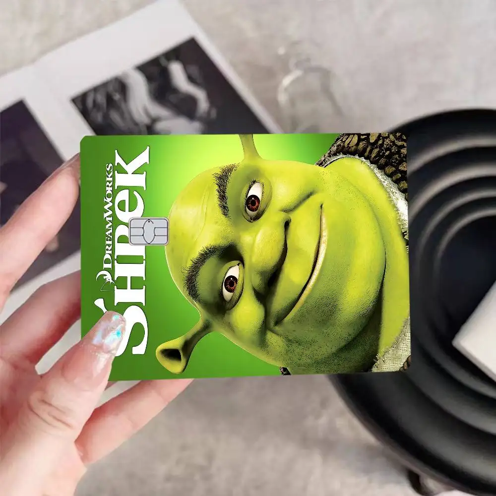 شريط لاصق من الجلد لفيلم S-Shrek 2 باللون الذهبي والفضي والأسود غير اللامع لبطاقة الخصم الائتماني للبنك