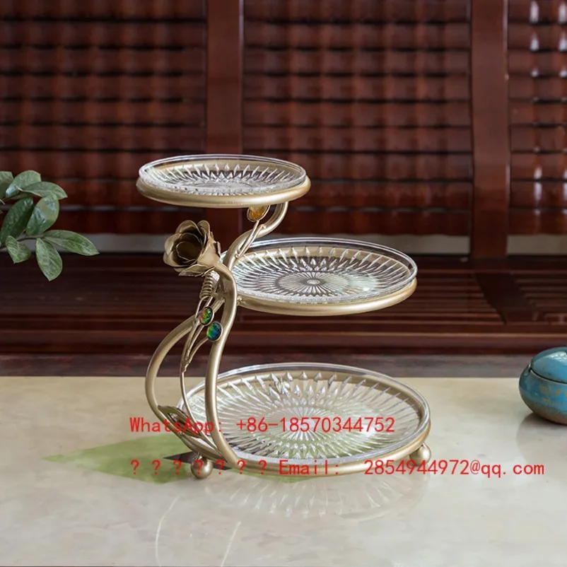 

Трехъярусная подставка для фруктов, пластиковая, простая, маленькая, изящная, для дома, для гостиной, многоярусная подставка для закусок