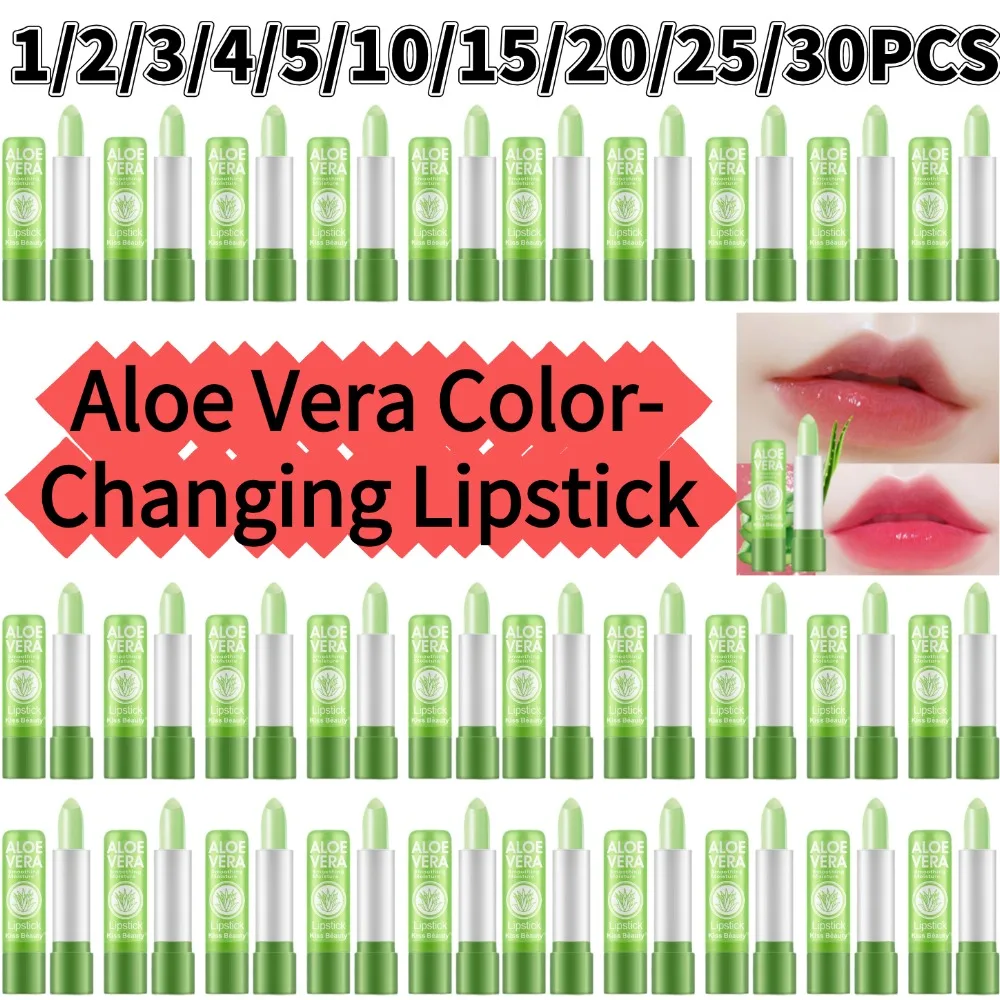 Aloe Vera Color-Changing Lipstick Long-Lasting, Moisturizing, Temperature-Activated Lip Balm, Fade-Resistant Nourishing Lip Care