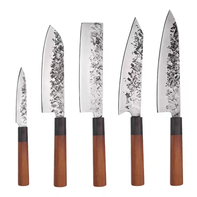 Japanese Sashimi Knives Set Salmon Santoku Knife 1-5pcs Forged Meat Cutting Chef Knife Set Fish Fillet Knife Cleaver